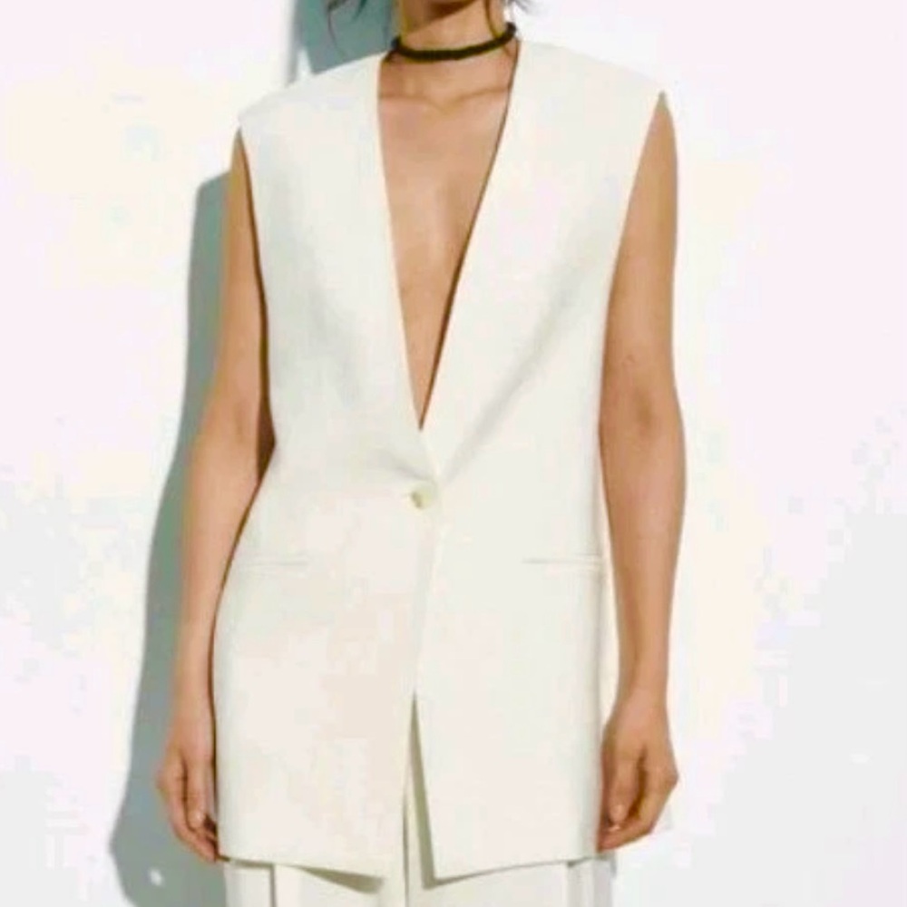Zara Cream Sleeveless Pantsuit